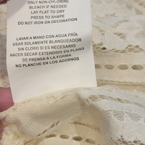 Coco and Jamison size lg beige laced peplum top. Never worn. - Picture 7 of 11